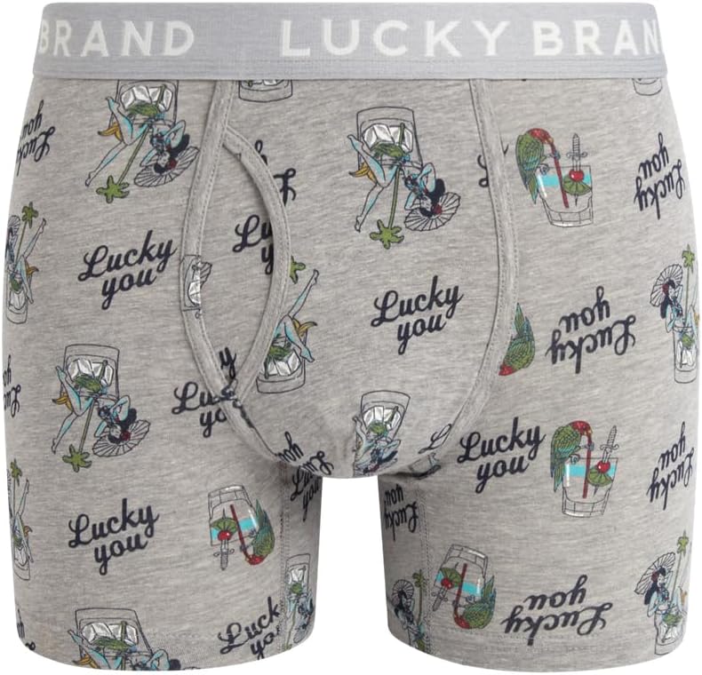 Lucky Brand Mens Boxer Briefs - 3 Pack 6'' Inseam Soft Cotton Boxers for Men - Stretch Mens Underwear Boxer Briefs - Image 4