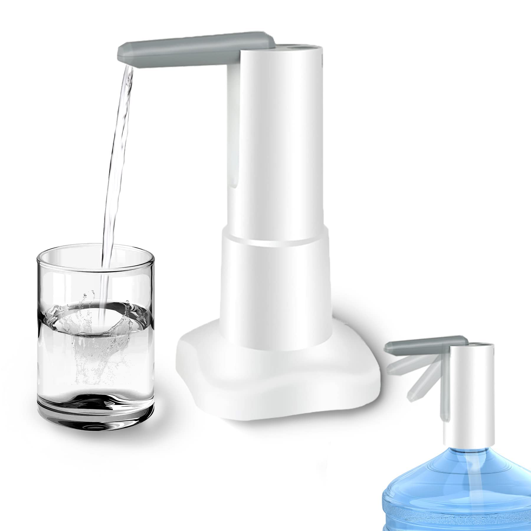 Desktop Water Bottle Pump, Electric Bottle Pump USB Powered Convenient Hydration Device Dispenser Desktop Hydration Station Office Water Pump for 5 Gallon & Universal Bottles, Home, Office, Outdoor