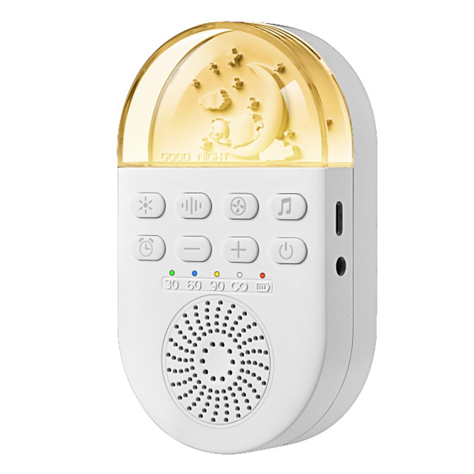 Máquina de sueño con Ruido Blanco, portátil, para bebés, con luz de respiración Suave Inteligente y Recargable por USB.