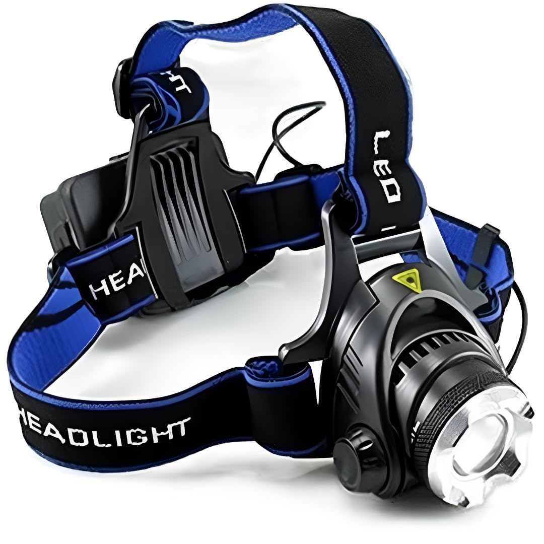 LED Zoom Headlamp Rechargeable Head Torch with Adjustable Focus Beam and Elastic Strap - High Power Long Range Head Light for Camping, Cycling, Trekking, Emergency and Outdoor Use-image-33