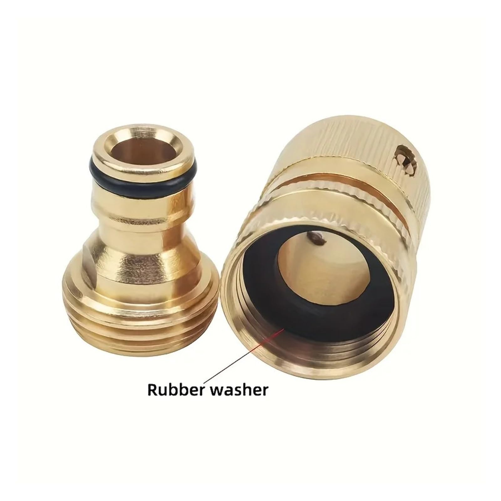 Conectores rápidos de manguera jardín latón 3/4 ", acopladores resistentes a prueba fugas for lavado y riego automóviles (con juntas), 8 Uds