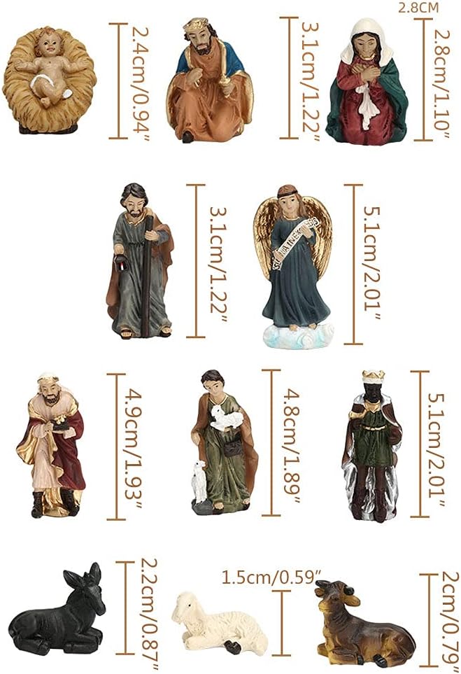 Ornaments Christmas Nativity Figurines Christ Birth of Home Bedroom Indoor Decor Religious Collector Interior Ornaments Manger Resin Christ Birth Statue Religious