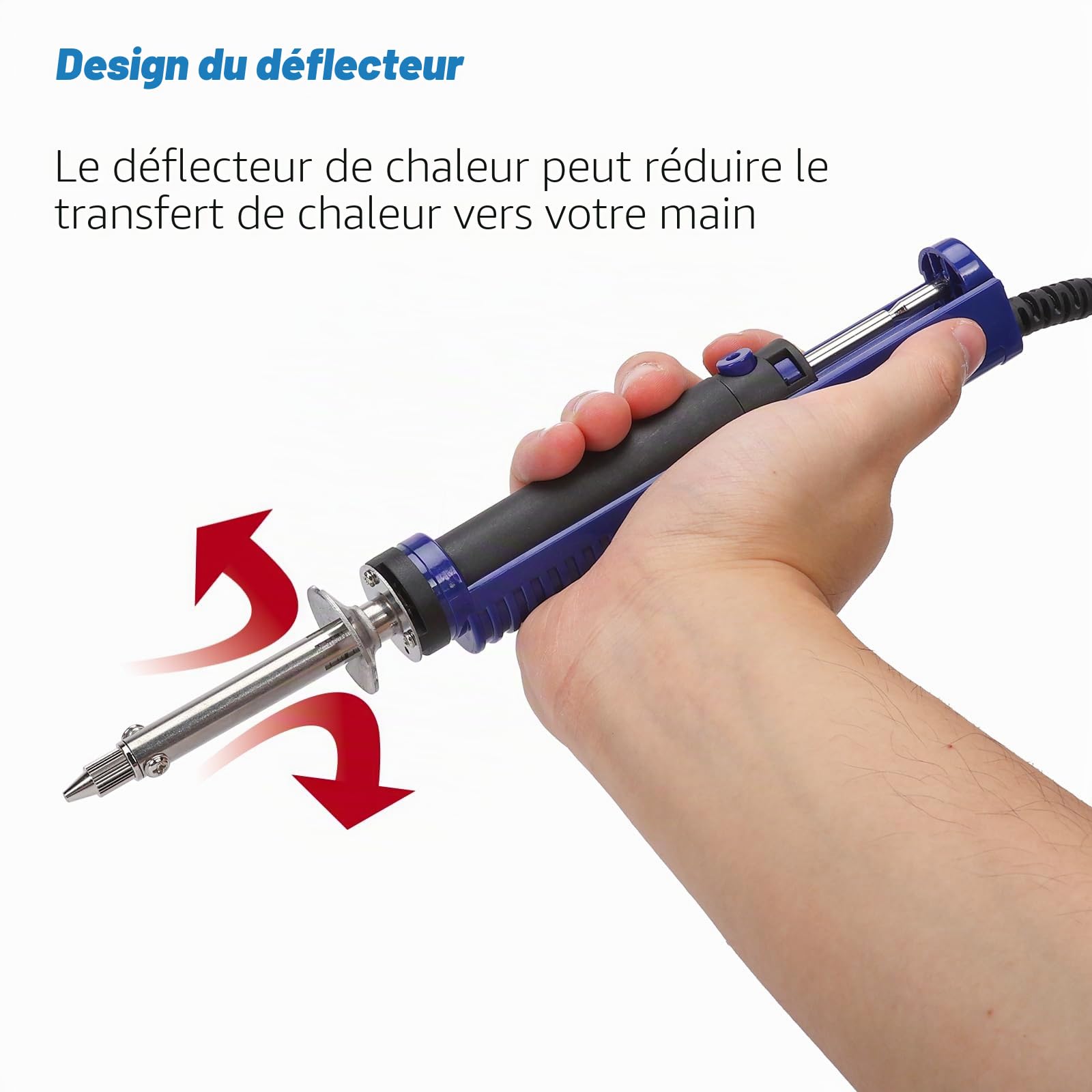 WEP 929D-V 2 EN 1 kit de soudage et dessoudage avec pompe a dessouder électrique, 5 buses 0,8/1,0/1,2/1,5 mm, support, éponge, broche de nettoyage pour dessoudage, pompe à dessouder intégrée (EU)