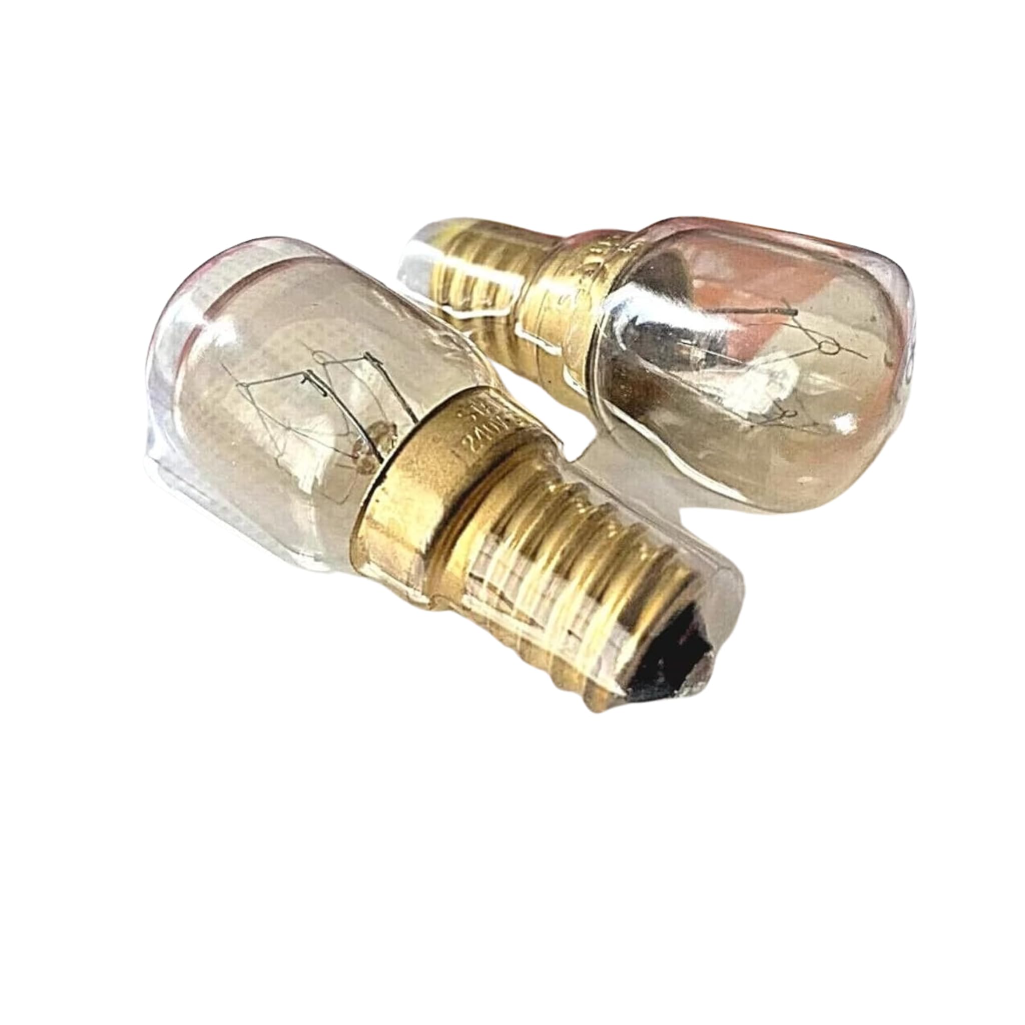 Thingymabob Oven Light Bulbs, 15W Dimmable, E14 Base, Warm White, Pack of 2, Clear
