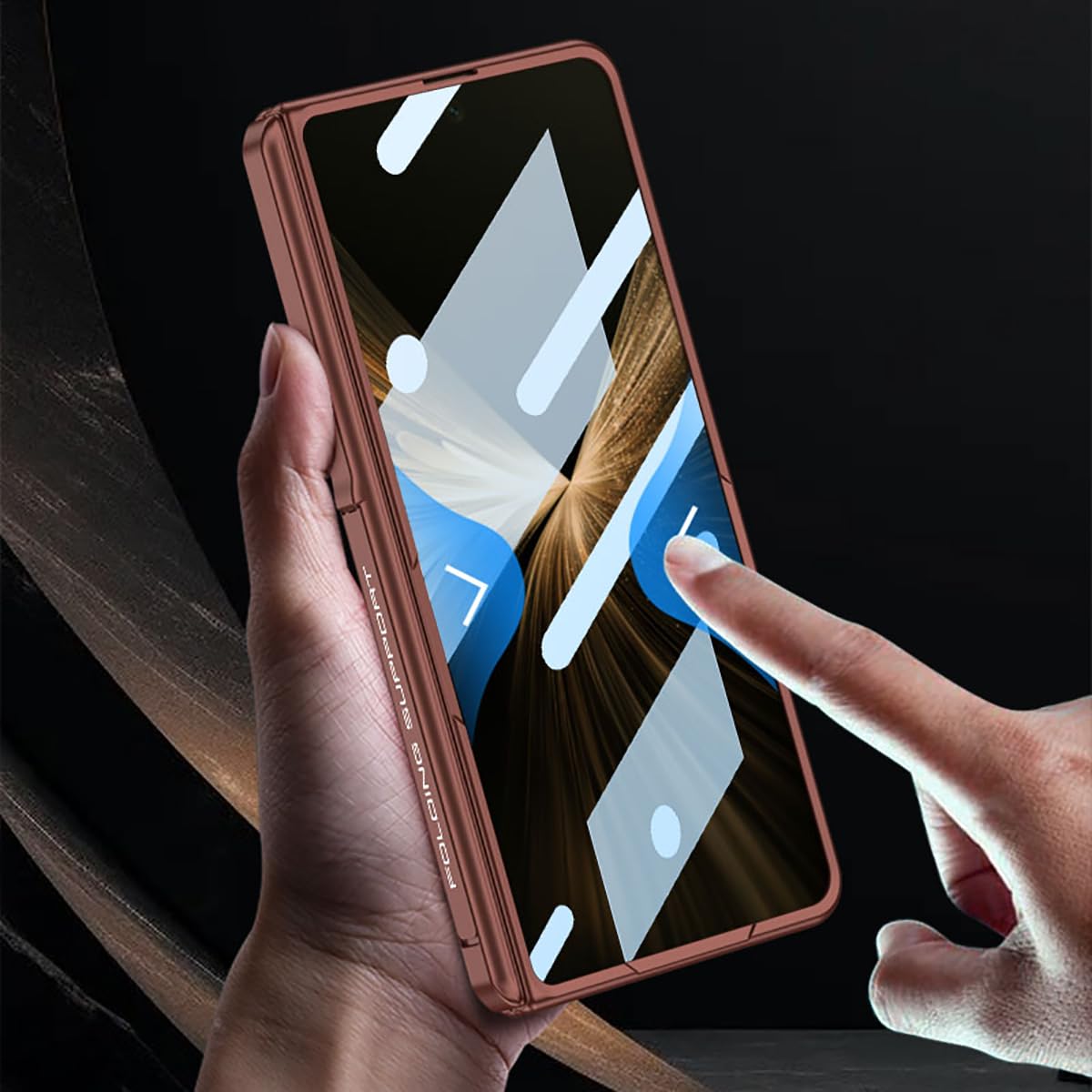 COQUE Custodia per Magic V5,Cover per cellulare con cerniera magnetica e pellicola protettiva,Custodia ad anello magnetico integrata per Honor Magic V5-Grigio titanio
