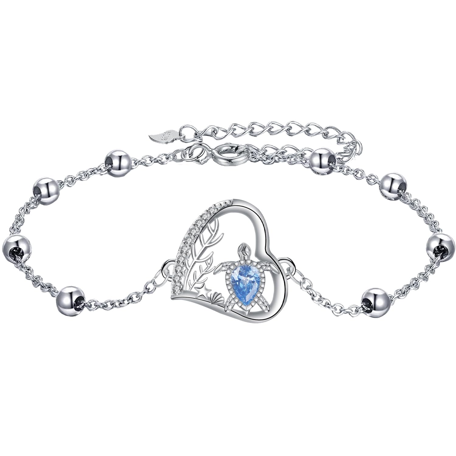 J.MUEN Unendlichkeit Armband Damen Silber 925 Herz Anhänger