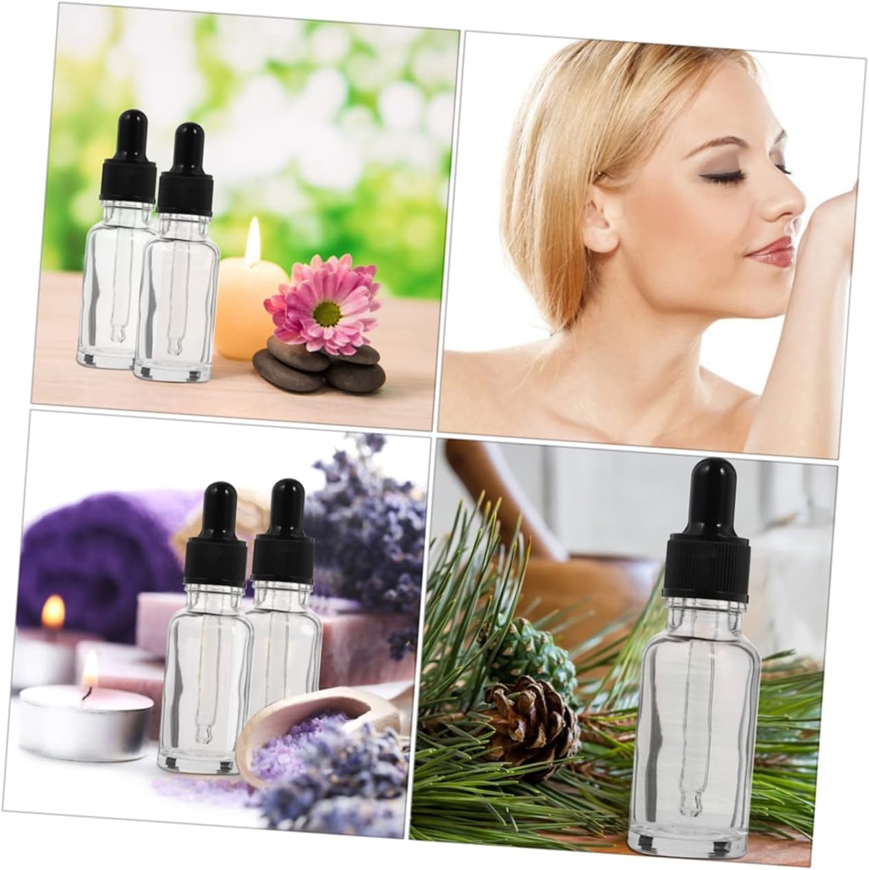 12pcs 50ml Dropper Glass Bottles Essential Oil and Makeup Liquid Containers for DIY Perfume and Cosmetic Storage