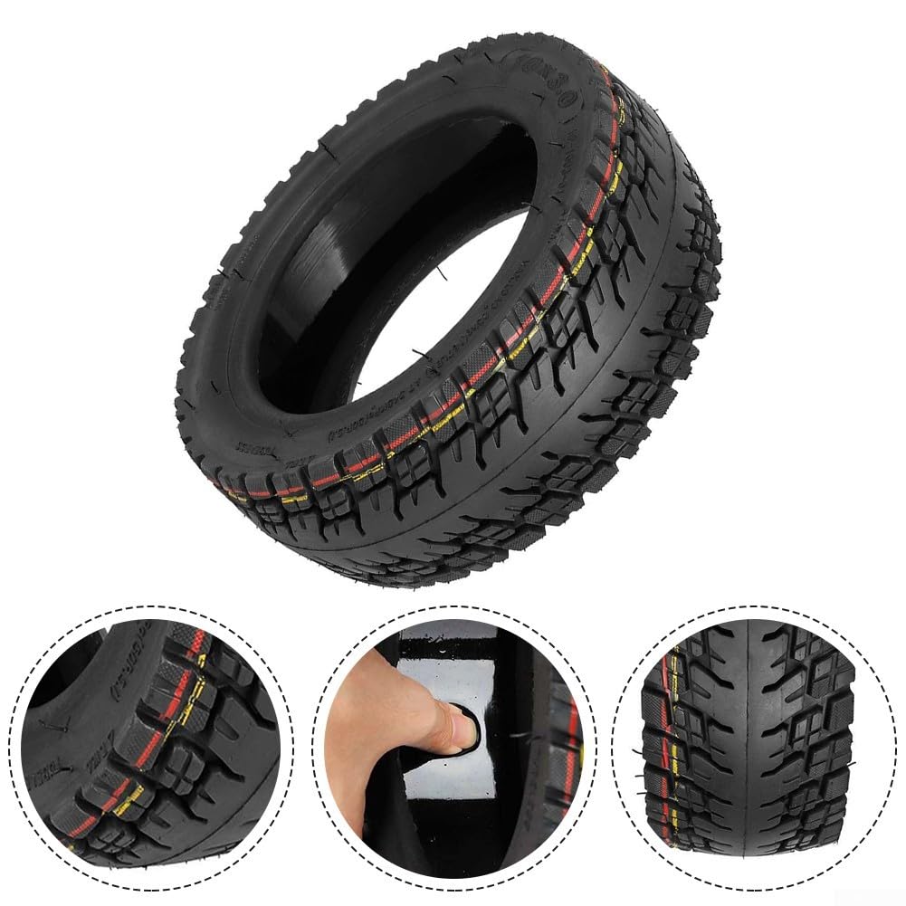 Neumático sin cámara de auto reparación 10x3.0 para scooter eléctrico, 255x80 80/65-6 neumático de repuesto de goma todoterreno con banda de agarre (neumático)