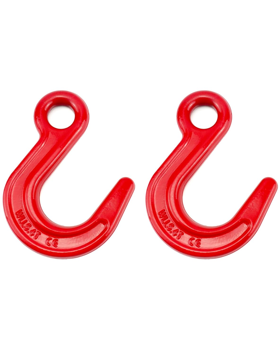 QWORK Alloy Steel Large Opening Lifting Hook, 2 Pack 11000 lbs Strong Load-Bearing Crane Hoist Hook Easy to Install The Sling for Construction Engineering, Factory Hoisting, Harbor Hoist