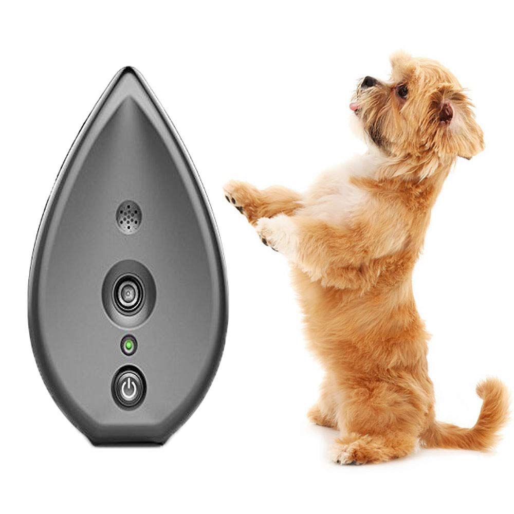 Dispositif de contrôle des aboiements de Chien dissuasif par ultrasons Contre Les aboiements de Chiens Formateur Portable et intérieur et Forme de Goutte d'eau et Gris