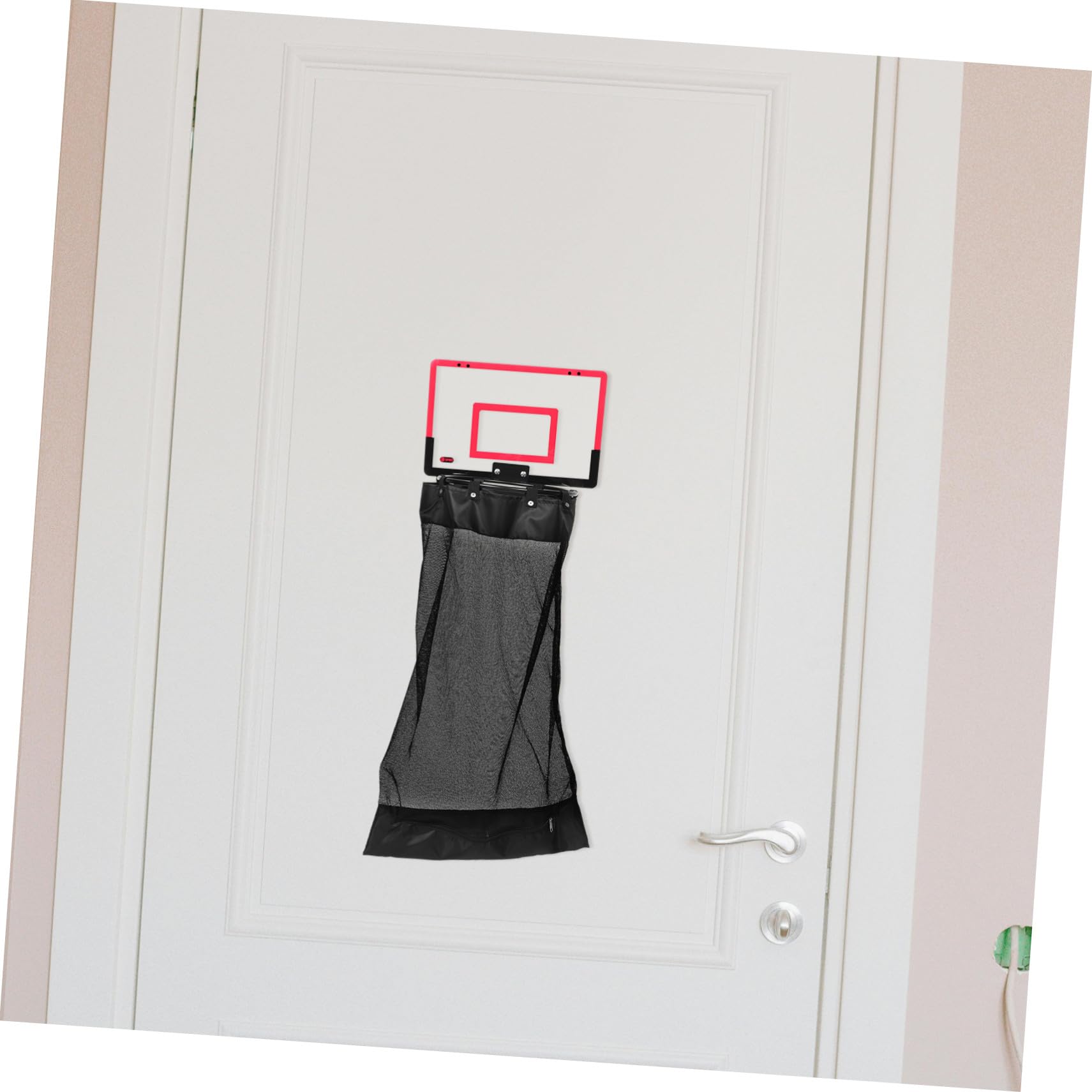 Basketballkorb Wäschekorb mit Reißverschluss, Rot, Platzsparend