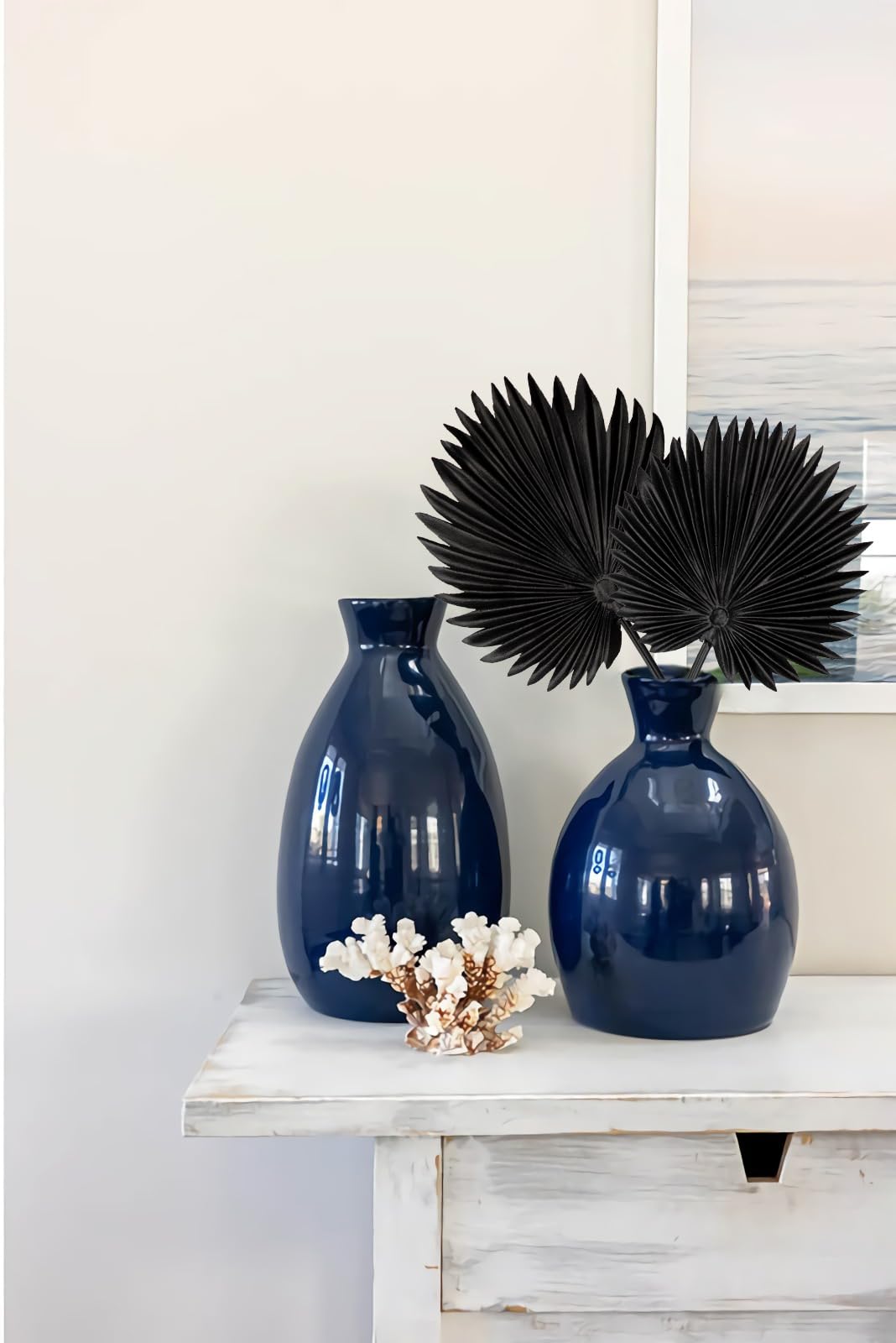 Briful 2 Packs Black Palm Leaf Artificial Leaves Stems - Image 3