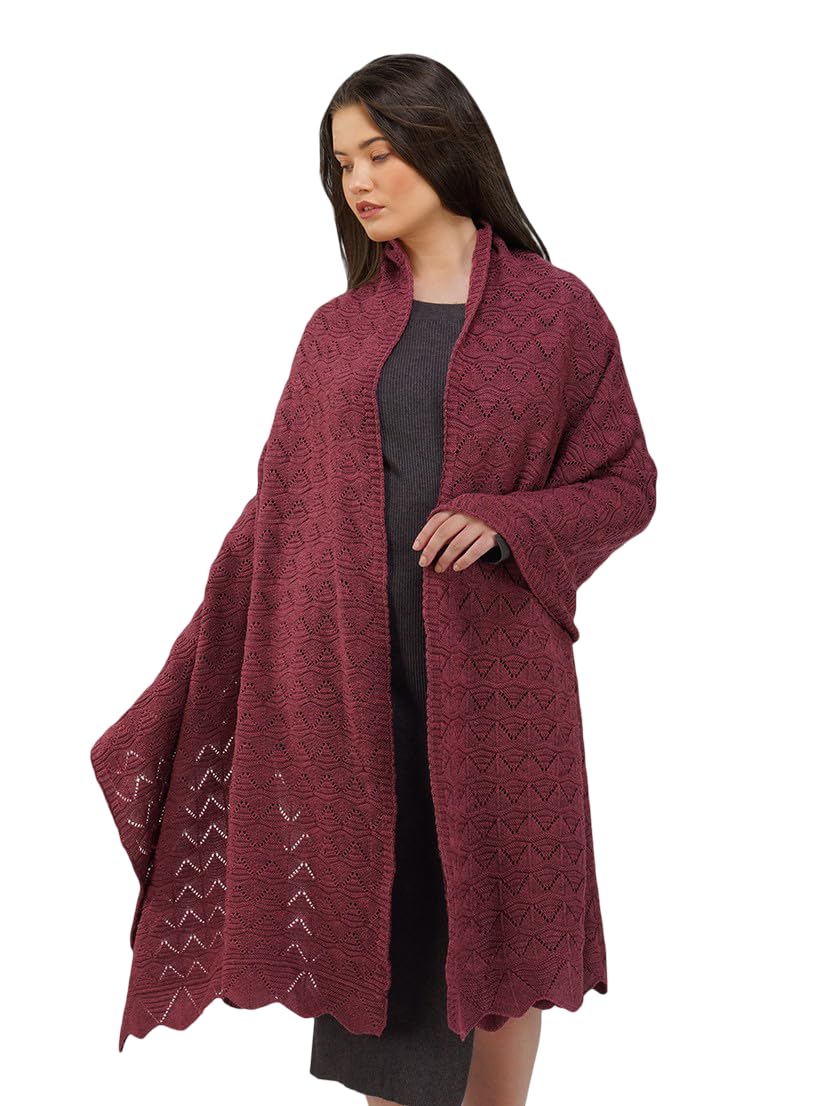 joe hazel Plum Color Women Shawl-picture-33