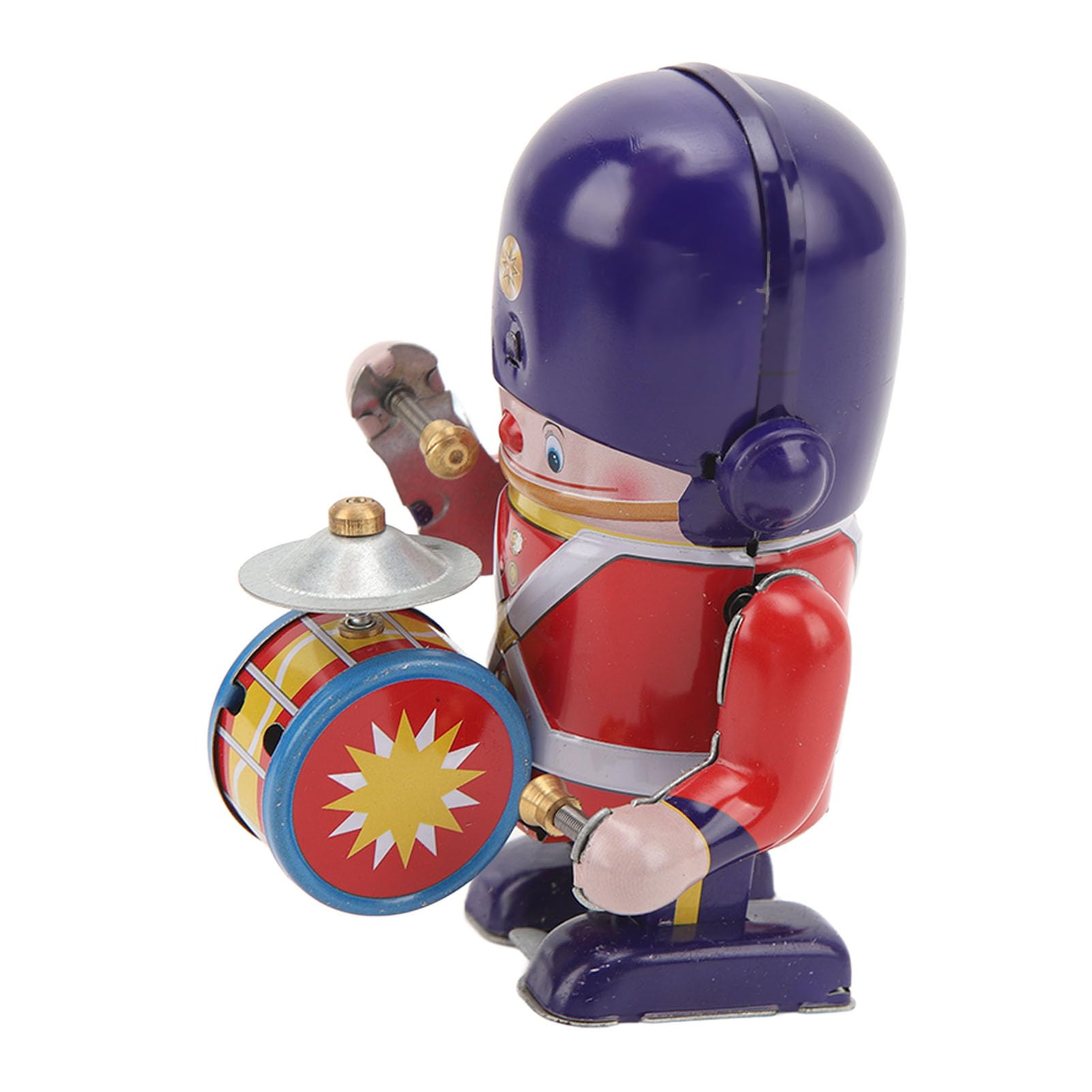 Ailgely Walking Drummer Soldier Wind Up Toy, Tinplate Drumming Decorative Kids Collectible, Develop fine Motor Skills, Charming Design, Adult Collections, Nostalgic Toys, Hand Made