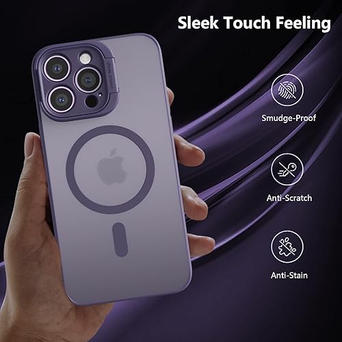 Miniatura 9 de UCASONG Funda magnética para iPhone 14 Pro con soporte protector de cámara probada en caídas de grado militar compatible con MagSafe Funda trasera