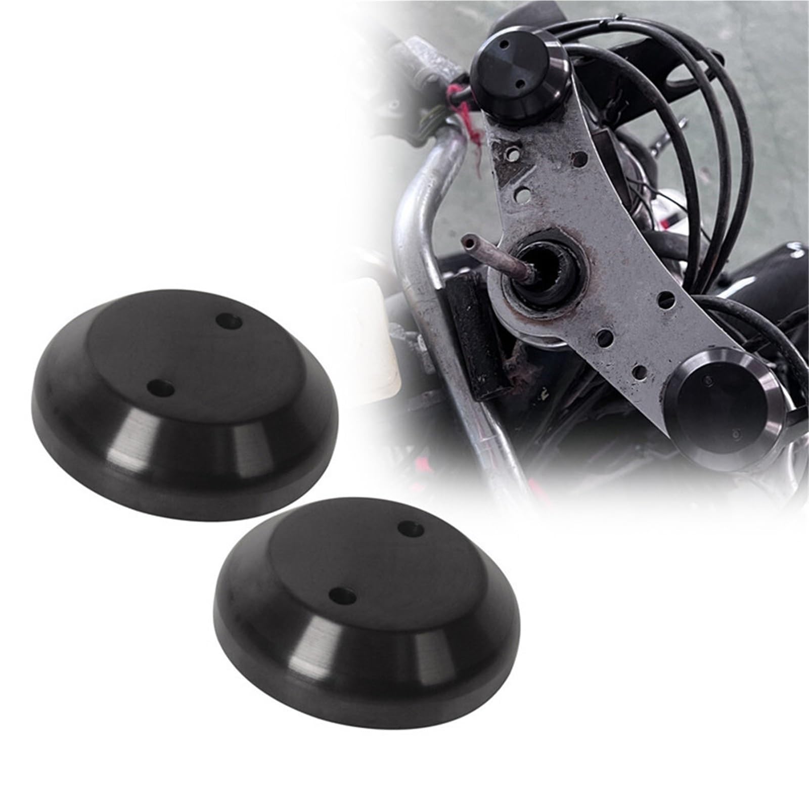 Powersport Gabelschutz Passend für BMW R65 R80 R100 Caferacer Zubehör Motorrad Vordergabelkappe Titanklemme Zierabdeckung 1 Paar(Black)