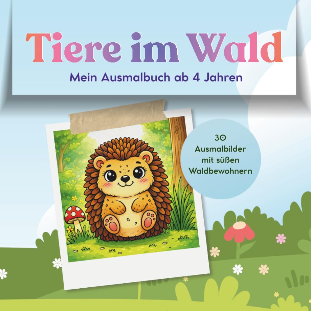 Mein Waldtiere-Ausmalbuch: Extra große Motive zum einfachen Ausmalen – verschiedene Tiere aus dem Wald für Kinder ab 4 Jahren
