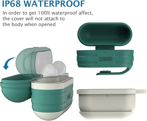 Miniatura 2 de Funda para AirPods Pro, KMMIN impermeable para AirPods Pro, funda de carga inalámbrica, funda protectora de silicona de primera calidad, accesorios