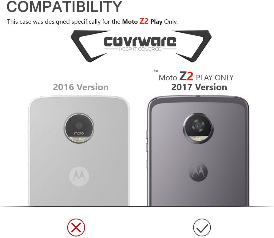 COVRWARE Aegis Series Case for Moto Z2 Play / Z2 Force with Built-in Screen Protector Heavy Duty Full-Body Rugged Holster Armor Case Belt Swivel Clip Kickstand, Purple
