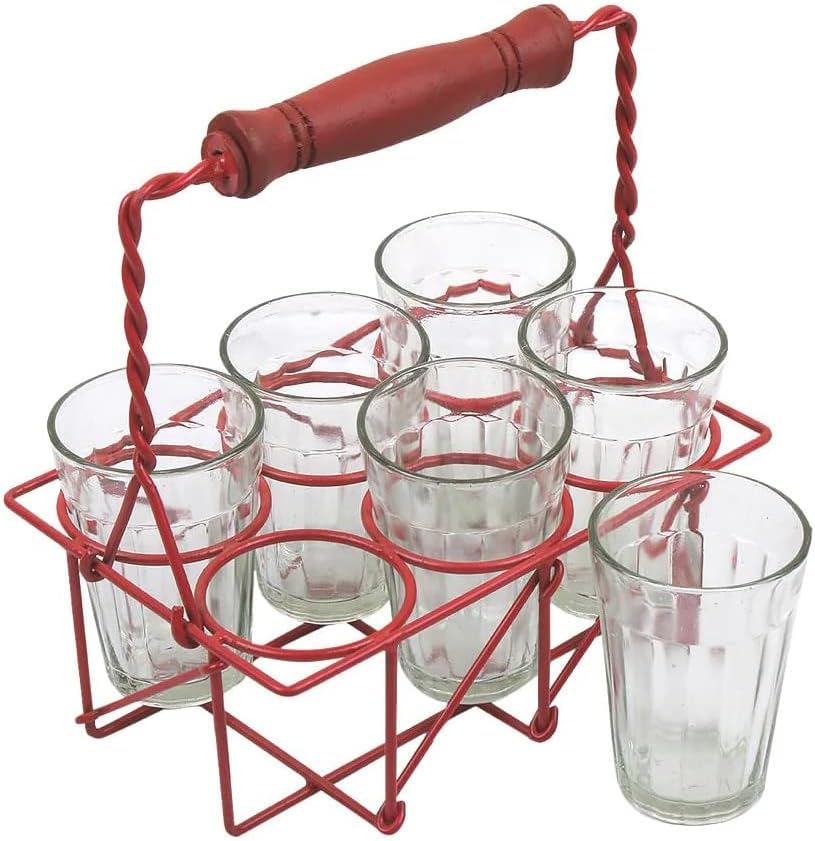 Image of VRB Dec 6 Pcs Tea Glass Set /Cutting chai Glasses /Small Glass for Tea,Chai,Milk,Coffee Hot & Cold Coffee Mug, Milk & Tea Cup Set /Gifting in Valentine /Diwali /Birthday /House Warming. (Pack of 6)
