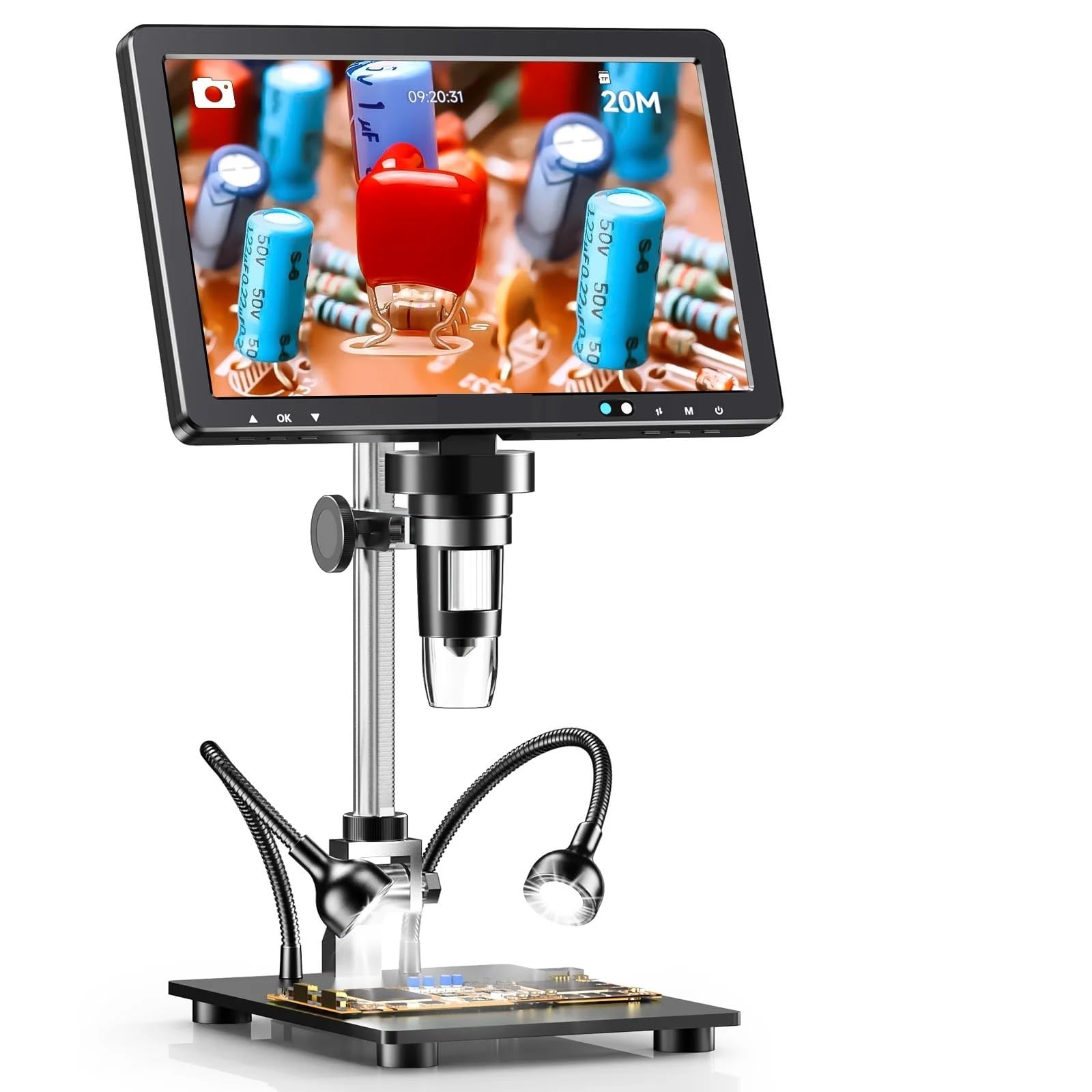 Digitales Mikroskop. 10,1" HDMI Digitalmikroskop 2000X Mit LEDs 20MP Tragbar