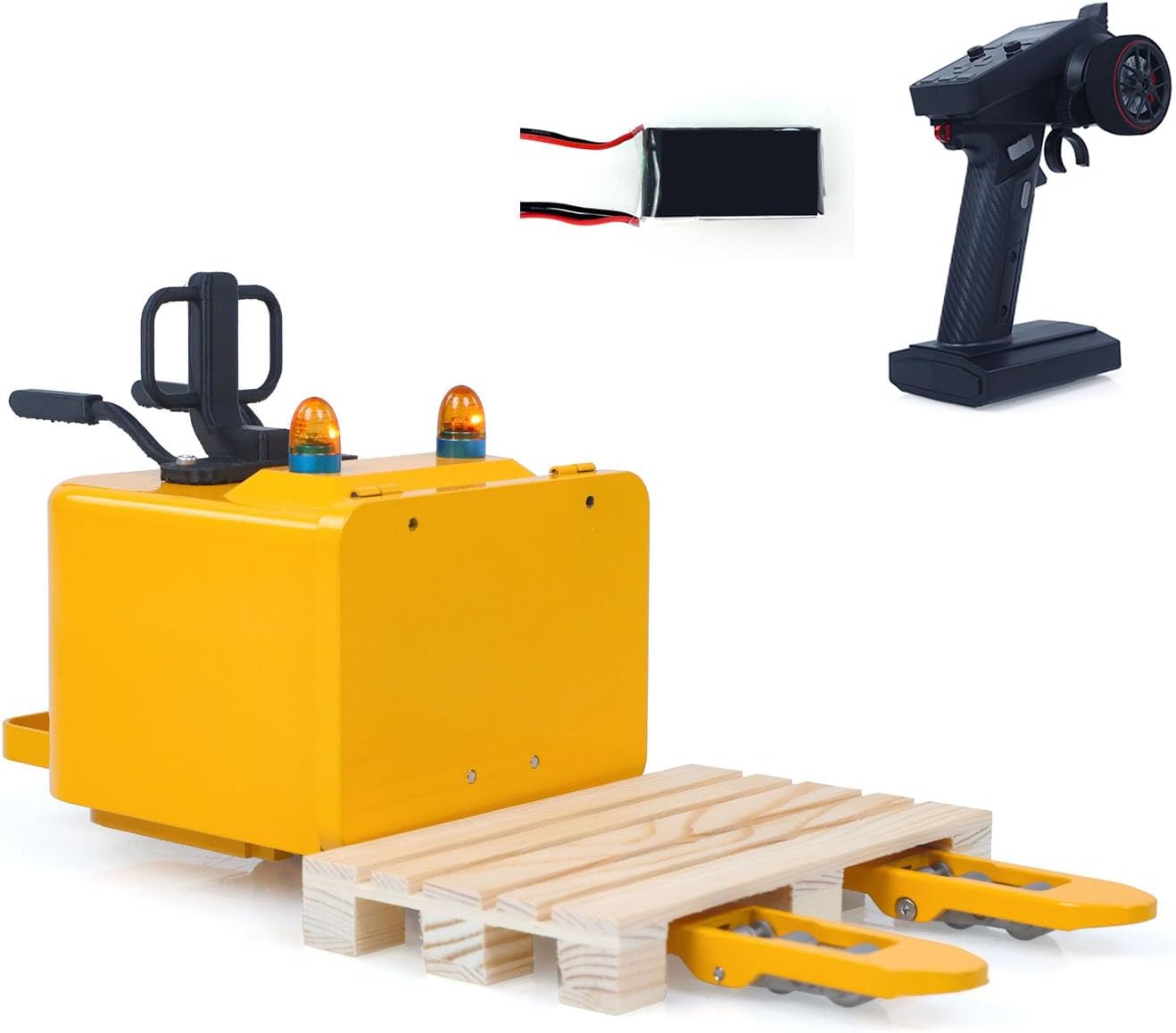 TOUCAN RC HOBBY 1/14 Eletric Remote Control Reach Forklift ESC Servo Motor Ready to Run Warehouse RC Model Collection Warning Light for Ages 18+