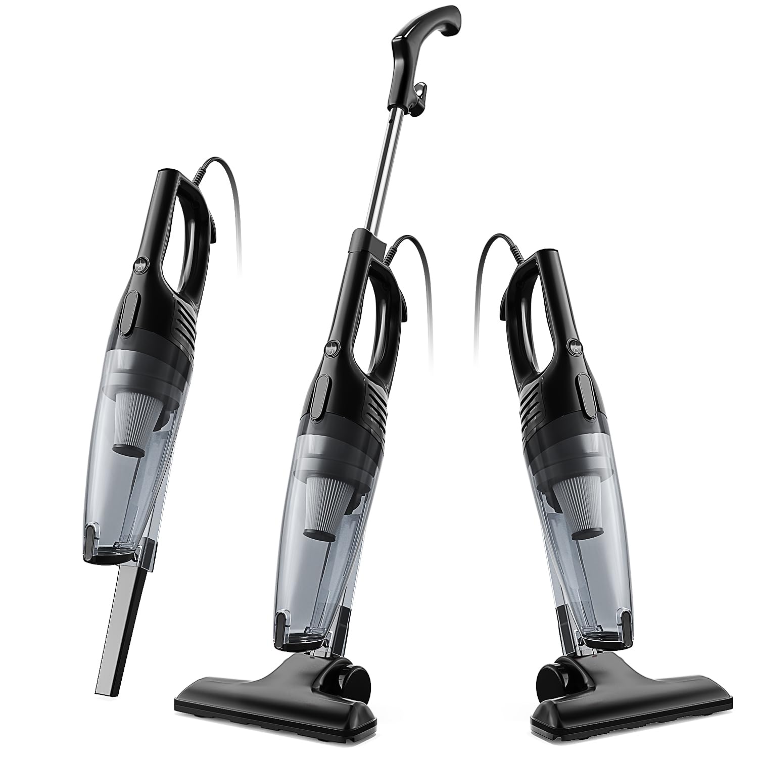 Corded Stick Vacuum Cleaner 15000Pa Strong Suction 600W Motor Ultra-Light 3 lbs Design for Pet Hair Hard Floors