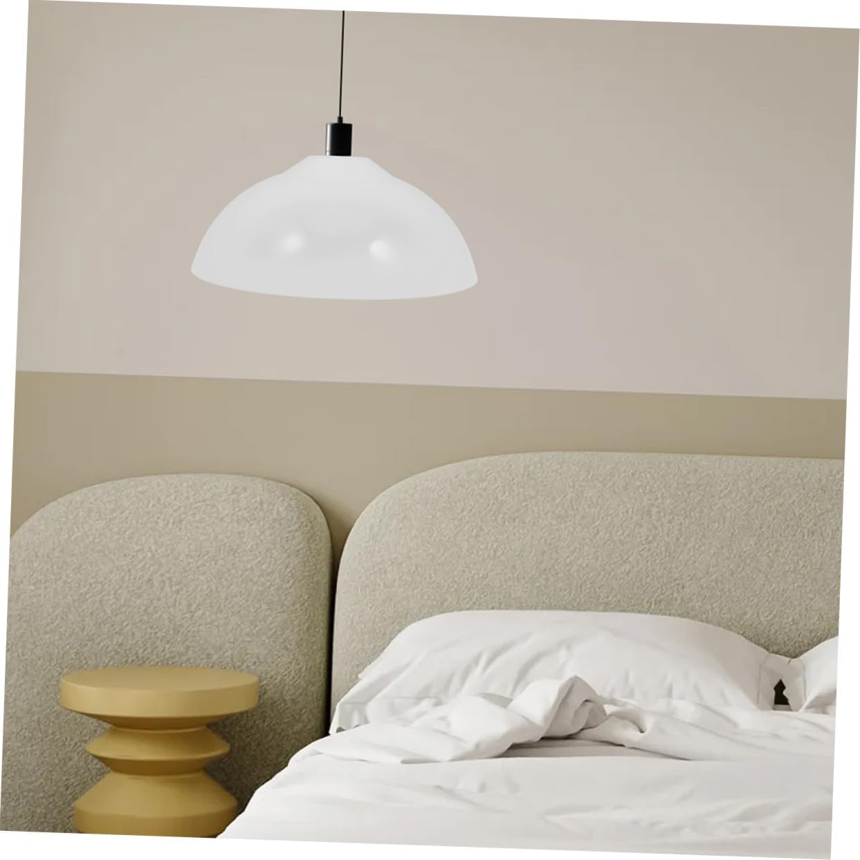 2pcs Acrylic Lampshade Replacement for E27 Pendant Light White Ceiling Shade for Indoor Lighting in Bedroom and Dining Room