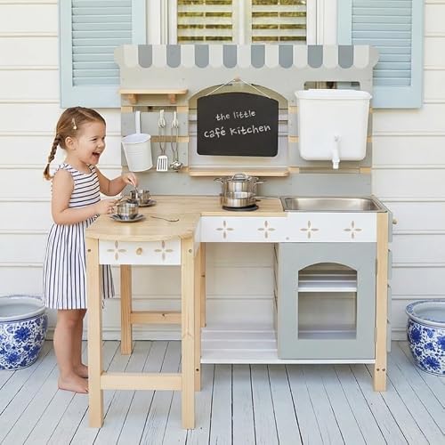 Giant bean Mud Kitchen for Kids Outdoor,Wooden Kitchen with 4.8L Water Tank