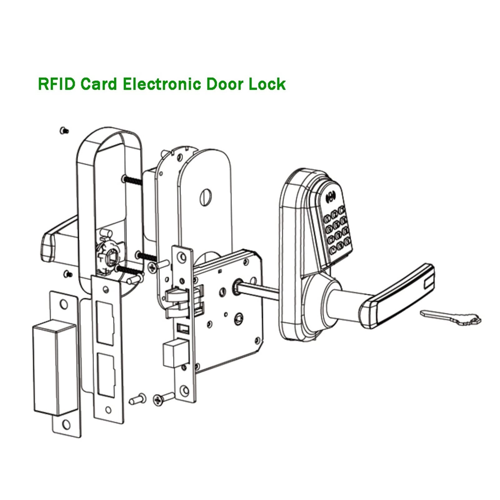Serratura intelligente per porte, Chiave meccanica di blocco elettronico intelligente CIRCUITO INTEGRATO Scheda Sostituire la manopola chiusura della porta elettrica Home Lock Hotel RFID Serratura