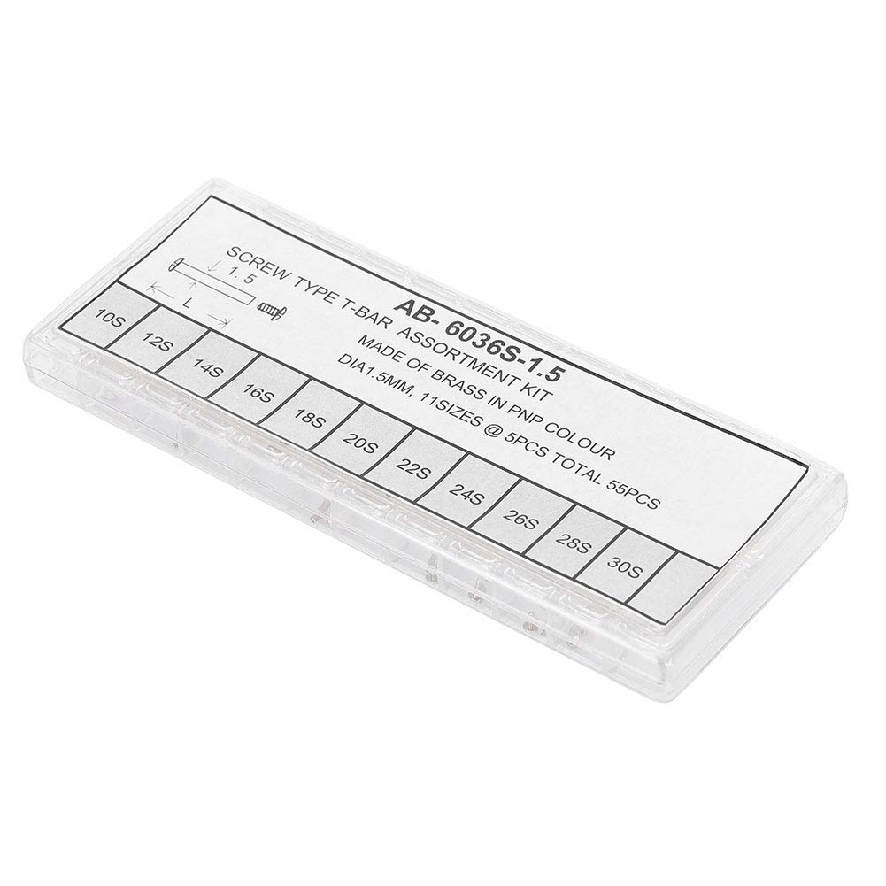 Sorandy Federsteg für Uhren, Schraubentyp, Federsteg aus Edelstahl, Professionelles Zubehör für Uhrenreparaturwerkzeuge, Gold/Silber, 1,5 Mm, 55 Stück, Ideal für Uhrmacher-Reparaturen