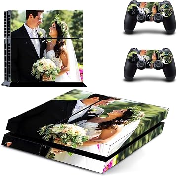Custom Full Body Vinyl Skin Stickers Decal Cover for PS4 Console and Controllers with Personalized Photos