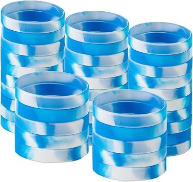 100 pcs Rubber Bracelets Wristbands Colored Blank Bracelets Silicone Wristbands for Men Women Teen