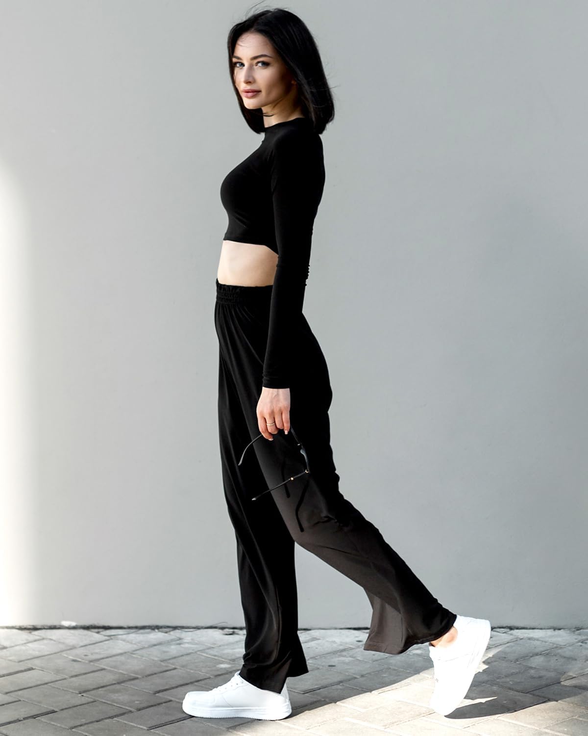 4 Pack Women's Lounge Pants Wide Leg Yoga Pants Soft Pajama Bottoms Drawstring Casual Loose Sweatpants - Image 3