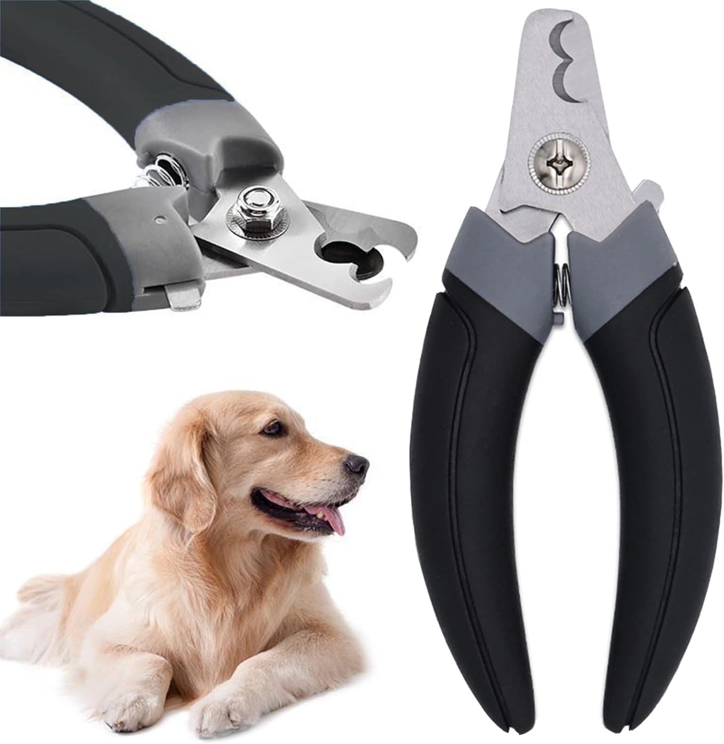PSK PET MART Dog Nail Clippers and Trimmer with Safety Guard, Two Trim Edges of Different Sizes - Suitable for Small, Medium and Large Dogs, Multi-pet Family