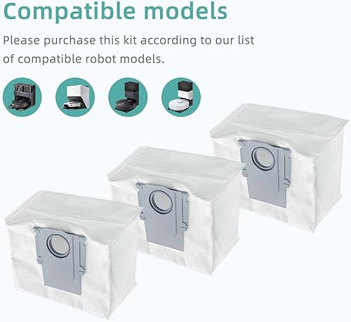 Miniatura 2 de SONGRUI Kit de repuesto de repuesto para bolsa de polvo de 3 litros compatible con Roborock S8 Pro Ultra, S7 MaxV Ultra, Q5 Plus, Q7 Max + Series
