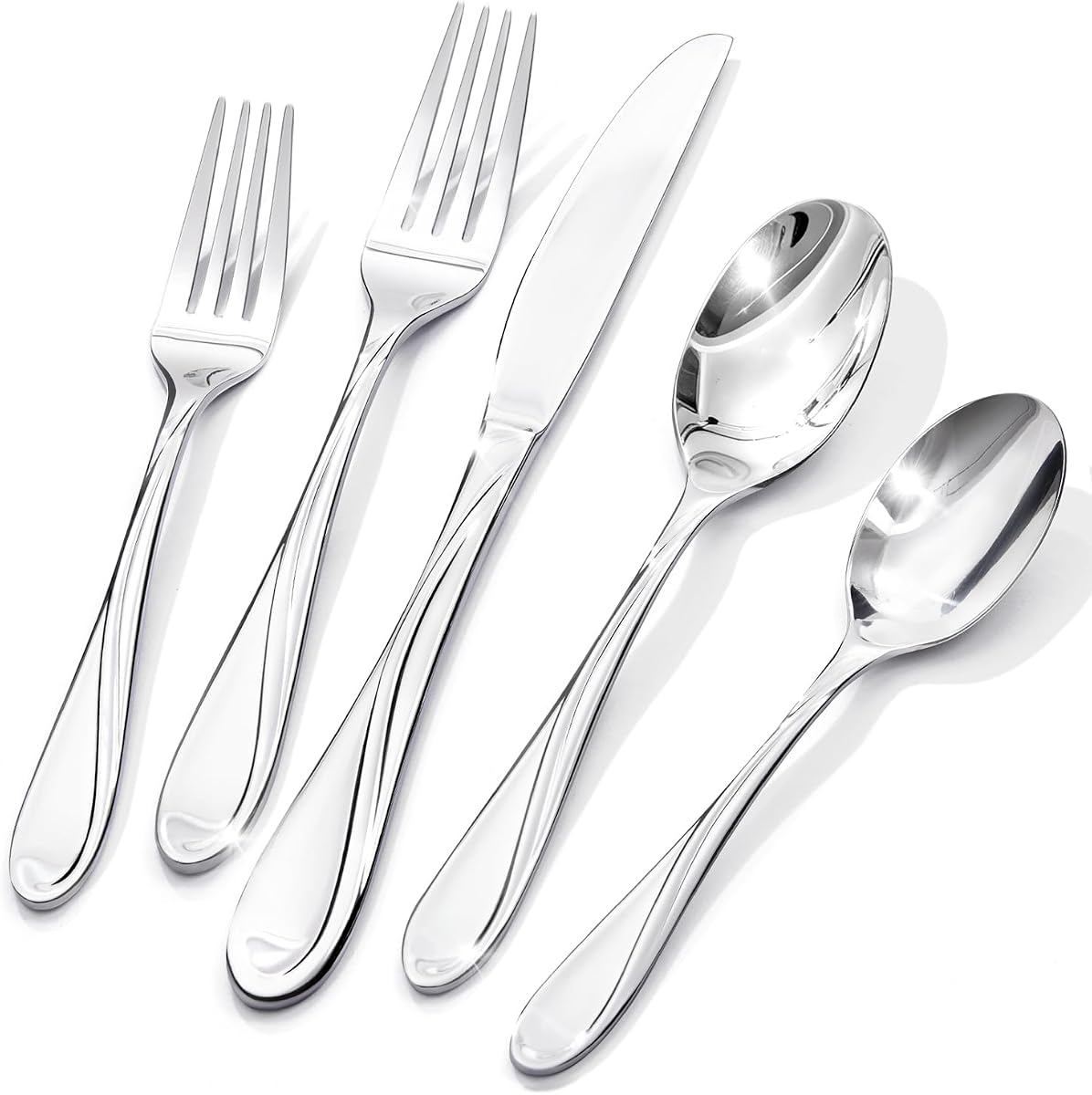 30-Piece Silverware Set Service for 6, Heavy Duty Stainless Steel Flatware Set,Cutlery Set for Home Kitchen Restaurant Wedding, Dishwasher Safe