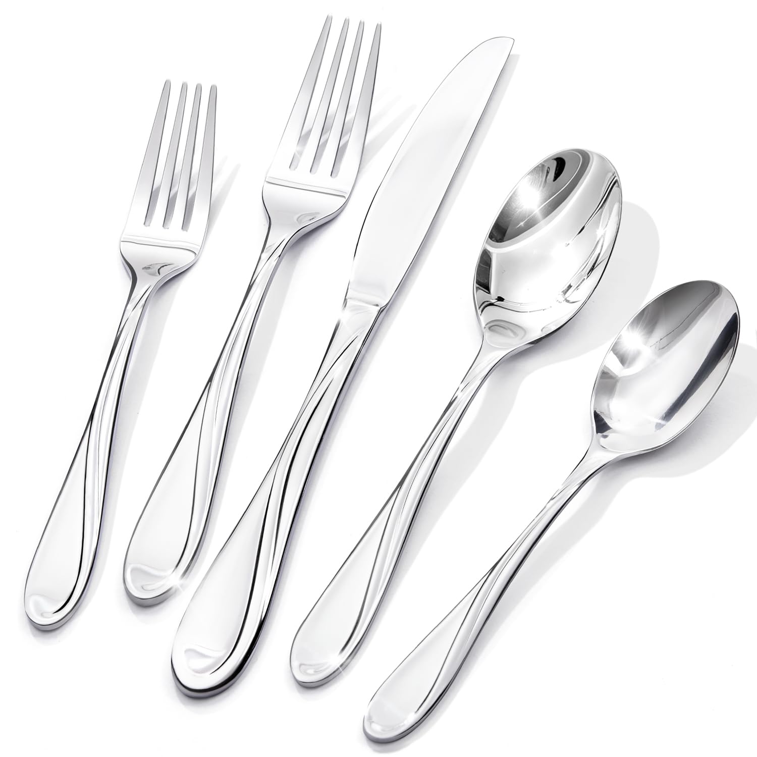 KINGSTONE 20-Piece Silverware Set Service for 4, Heavy Duty Stainless Steel Flatware Set,…
