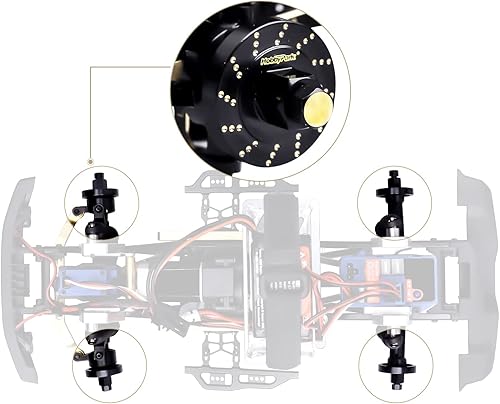 Miniatura 2 de HobbyPark Espaciadores de rueda de latón, cubos hexagonales de rueda extendidos para TRX4M, piezas de actualizaciones 118 RC Crawler (juego de 4)