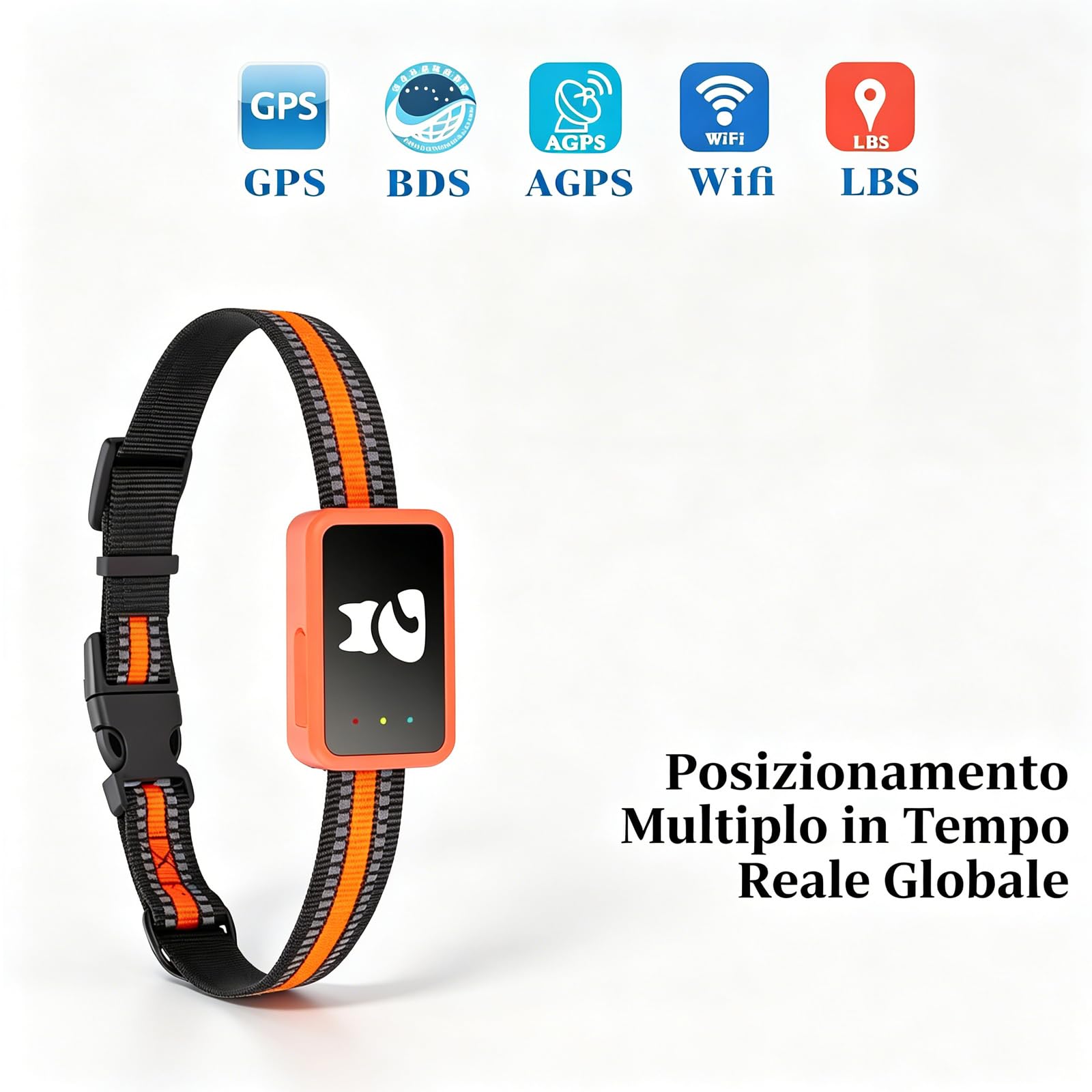 Rastreador GPS Impermeable para Mascotas, Localizador Antipérdida Red Completa, Seguimiento En Tiempo Real, Collar De Seguridad Ajustable, Compatible Tarjeta SIM 4G