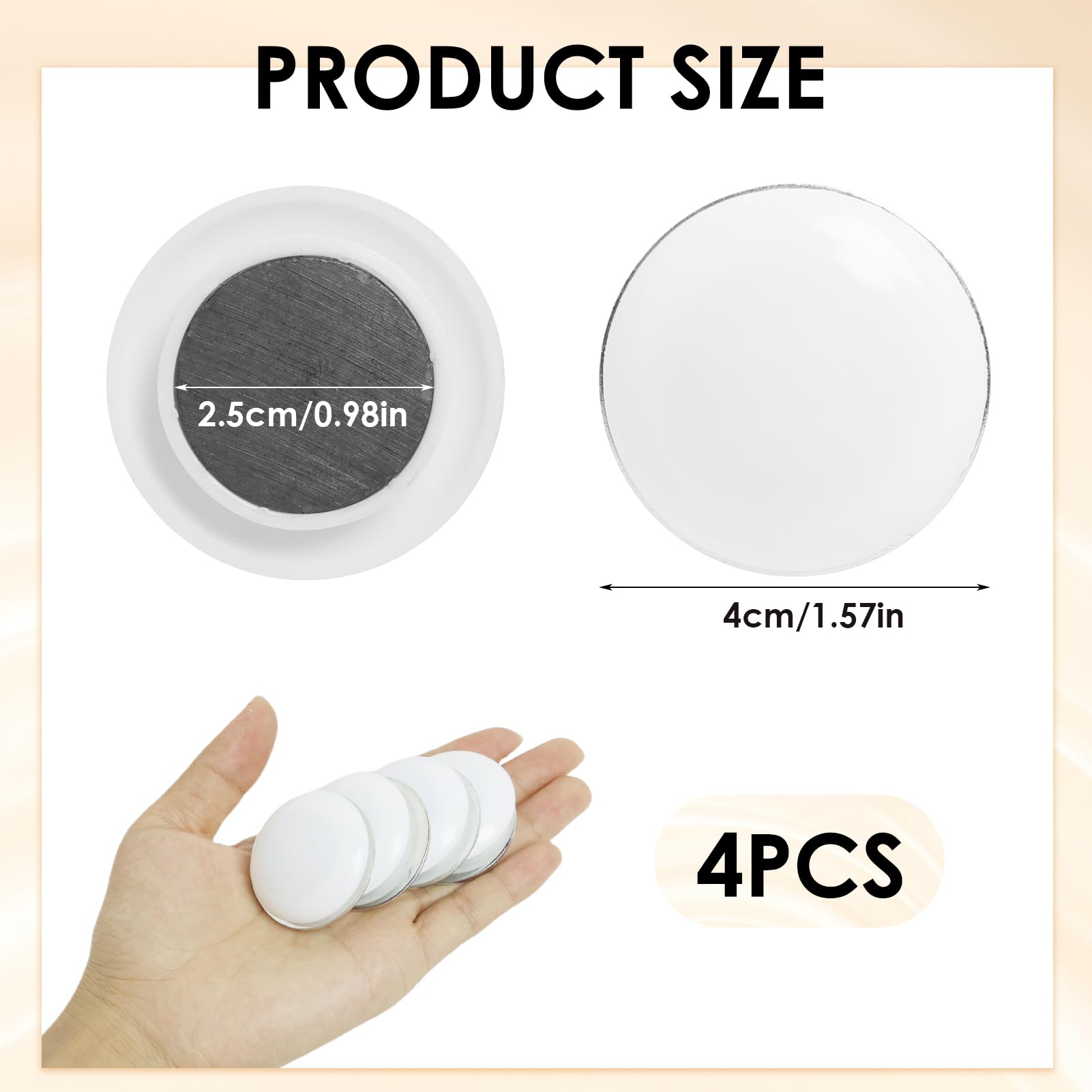 4 Packs Shower Curtain Weights Round Strong Waterproof Magnetic Drapery Clips Never Rust Shower Magnets Curtain Clip On Bottom for Drapery Tablecloth Flag (White) - Image 2