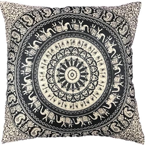 Original Kikan Indian cushion cover mandala covers tapestry style hippie bohemian elephants round cushions 16 inch square