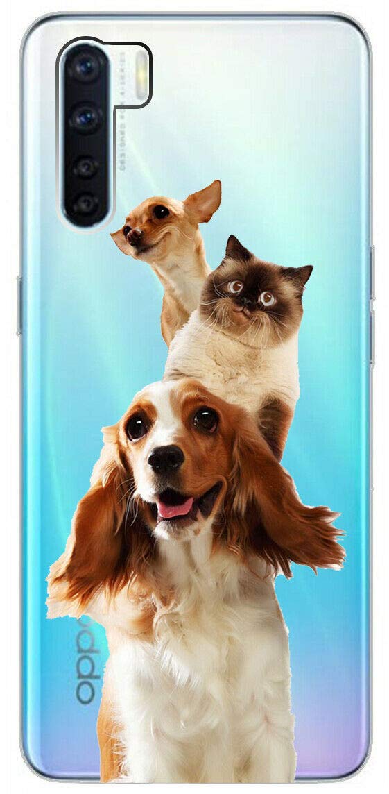 Mixroom - Cover Per OPPO A91 Con Fantasia Leone, Custodia In TPU Morbido Trasparente - 4