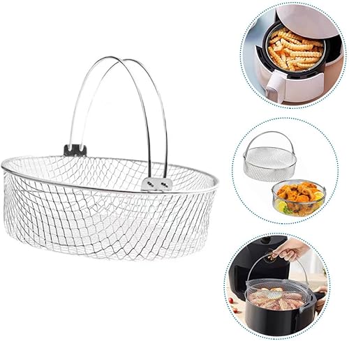 Miniatura 4 de Cestas redondas para freidora de aire, cesta de malla para freidora de aire, cesta de cocina, cesta para freidora, cesta de soporte para papas