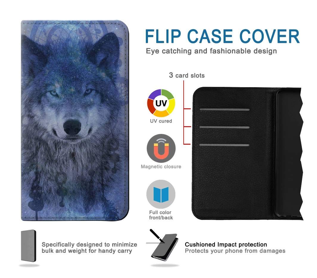 Amazon.com: RW3410 Wolf Dream Catcher PU Leather Flip Case