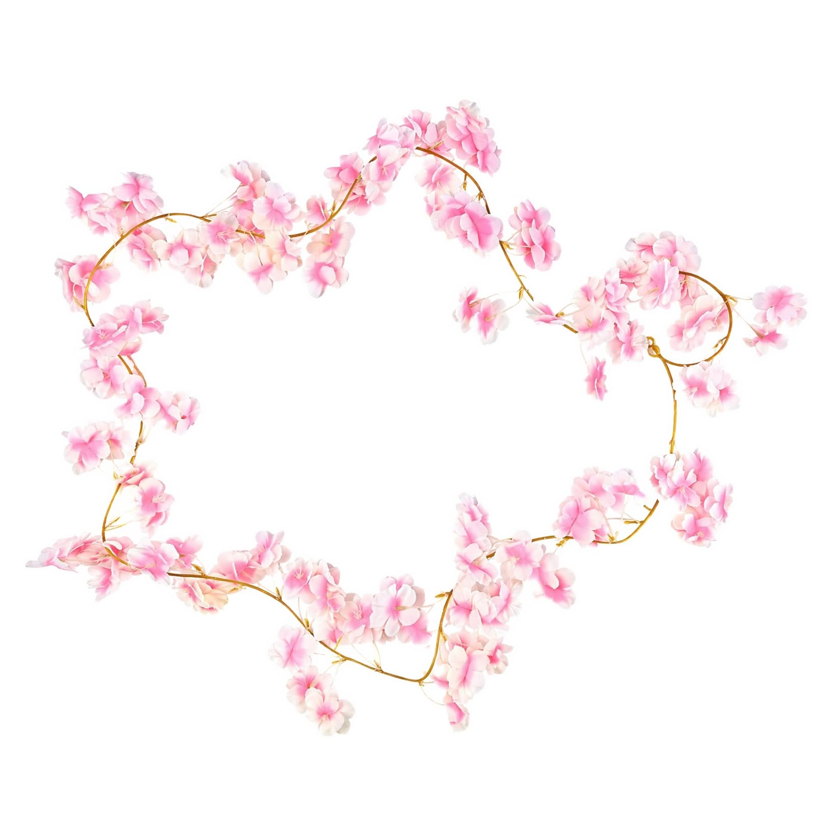 Merzio 5 PCS 180cm Artificial Cherry Blossom, Garland Vines Fake Silk Flowers Hanging Floral Vine for Indoor Outdoor Wedding Arch Party Home Bedroom Wall Garden Decoration, Pink