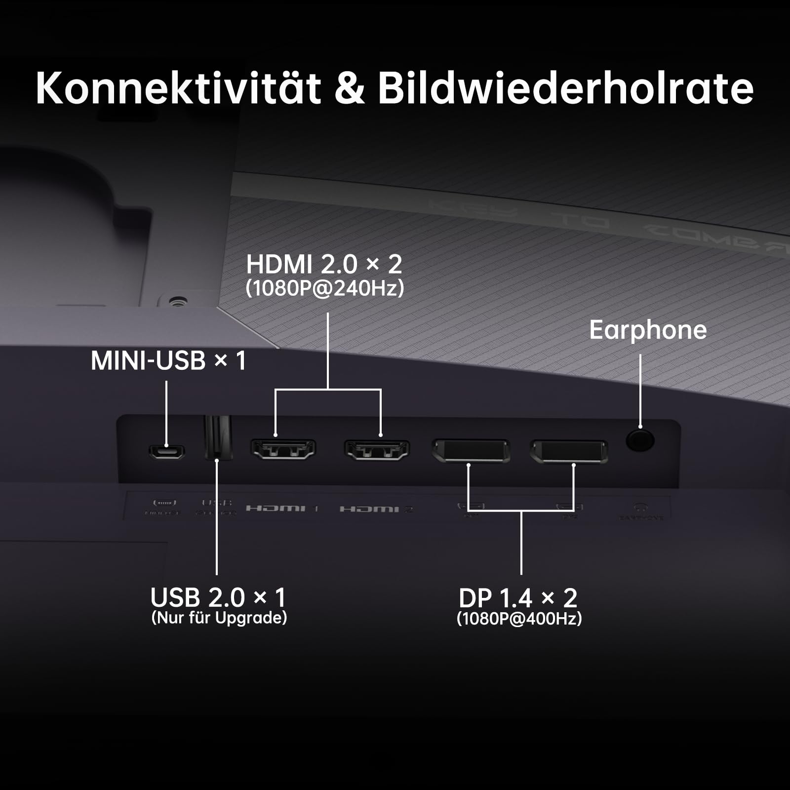 KTC 24,1 Zoll Gaming Monitor, 400Hz, Fast TN Panel, 1ms, FHD, 1000:1 Kontrast, Höhenverstellbarer Standfuß, HDMI & DP, Abnehmbare Blendschutzhaube, Integrierter Kopfhörerhalter, für E-Sports