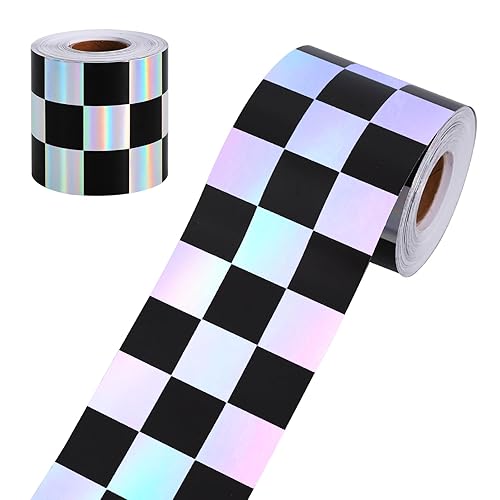 66 Ft 3In Black Checkered Flag Holographic Road Race Bulletin