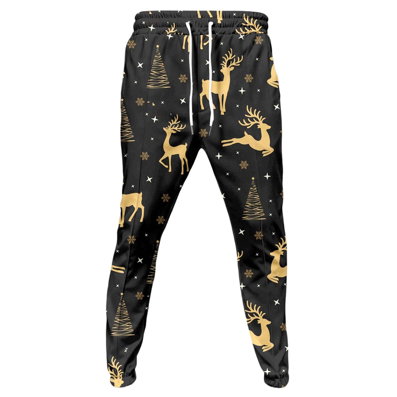 Generisch Świąteczny dres męski do joggingu, świąteczny strój treningowy, zestaw świąteczny, zabawny strój na Boże Narodzenie, 2-częściowy strój bożonarodzeniowy z polarowymi bluzami i spodniami do