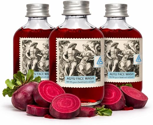 AGYU Beetroot Face Wash Pack of 3 | 99.9% Pure Beetroot Extract | Natural Pink Glow & Skin Brightening | Fades Dark Spots...